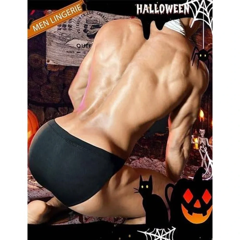 Avidlove Men's XL Black Sexy Briefs Gentleman Lingerie Bowknot Cosplay Costume